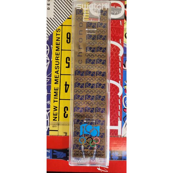 Swatch watch IOC 100 SCZ101 94 Olympic Specials Chronograph watch New Old stock - Picture 9 of 10